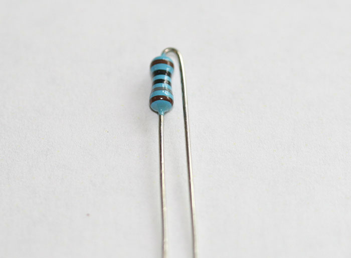 Bent Resistor.  Try not to bend too close to the body.